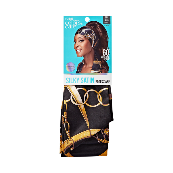 Kiss Colors & Care Silky Satin Edge Scarf - Luxe | Head Scarf