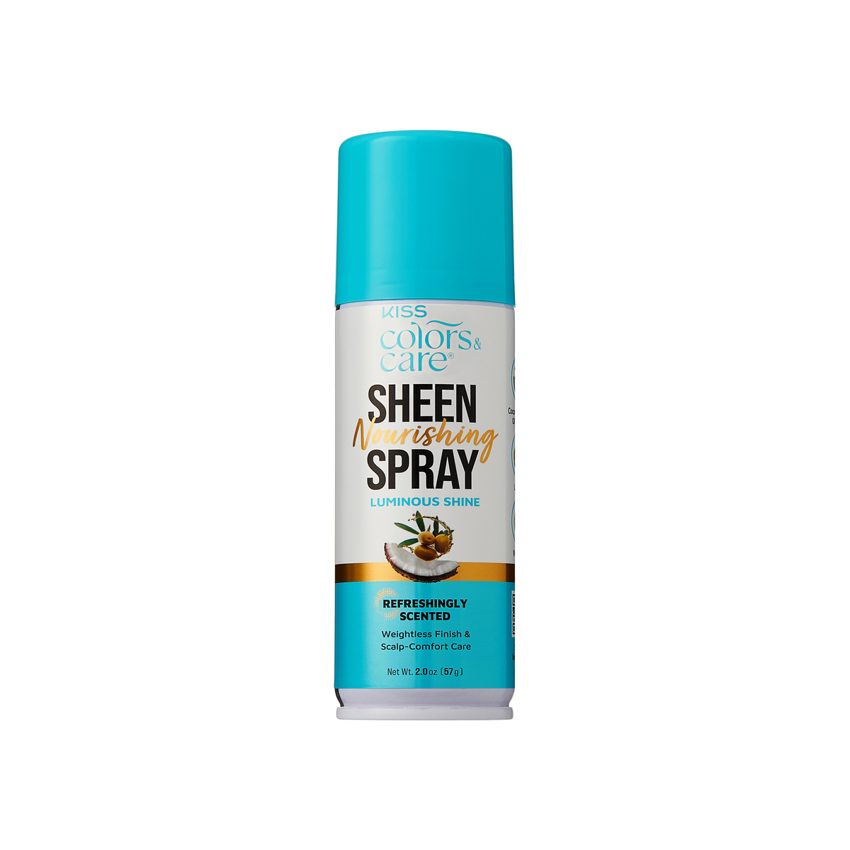 Kiss Colors &amp; Care Nourishing Sheen Spray for Luminous Shine | Travel Size, 2 US fl. oz, Hair Care