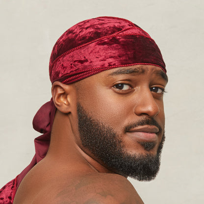 KISS Colors &amp; Care Power Wave Velvet Luxe Durag, Burgundy