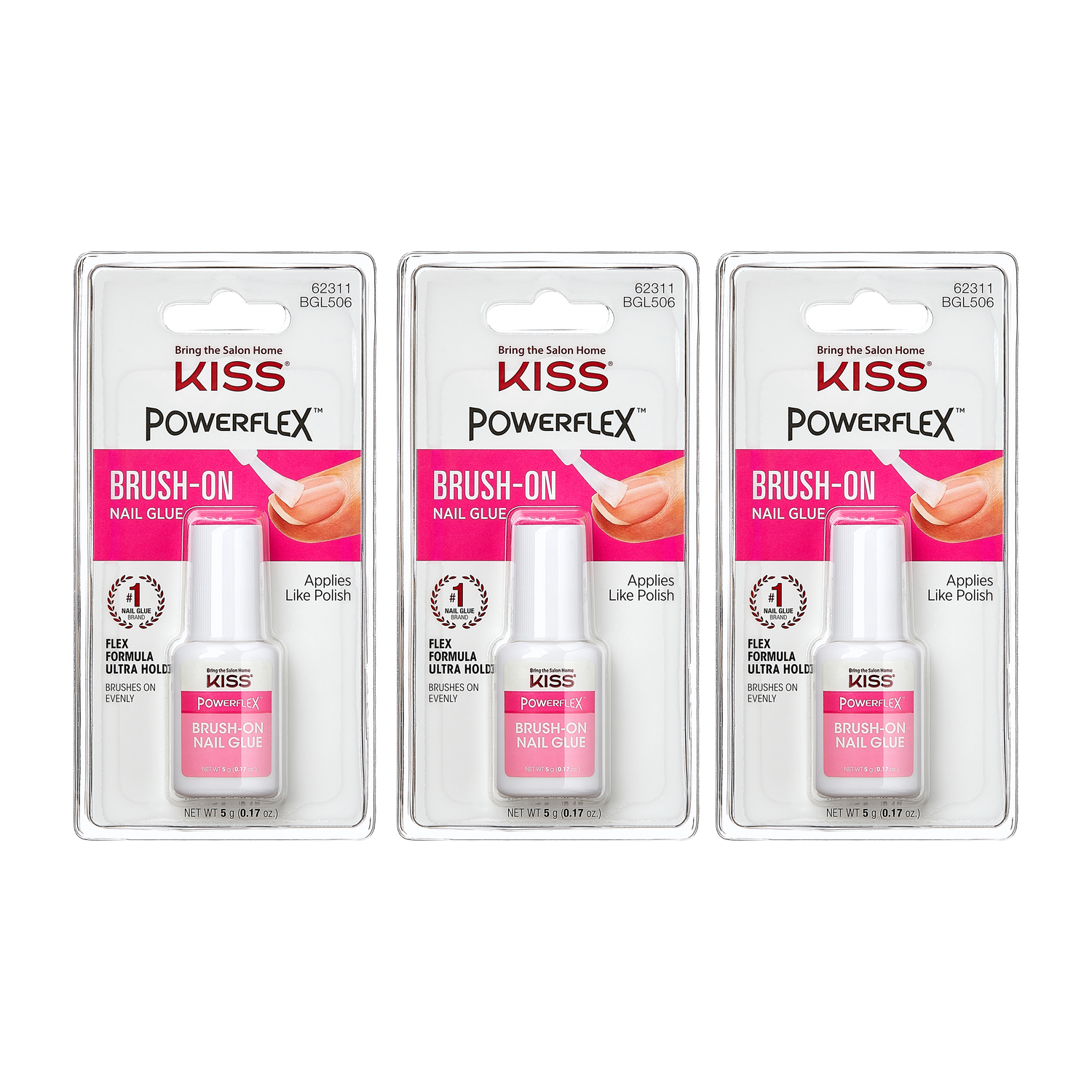 KISS PowerFlex Brush On Nail Glue Bundle KISS USA