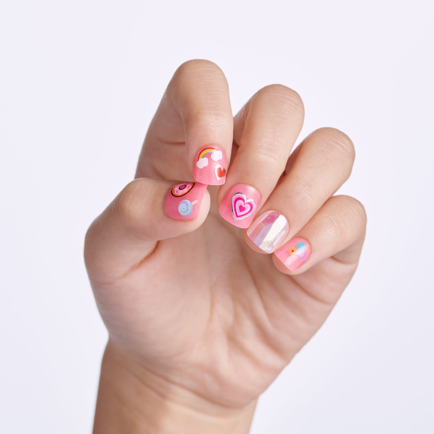 Impress Mini Nail Artist Kit No Glue Fake Press On Nails - Wannabe U | Design, Pink, Kids, Squoval, Manicure