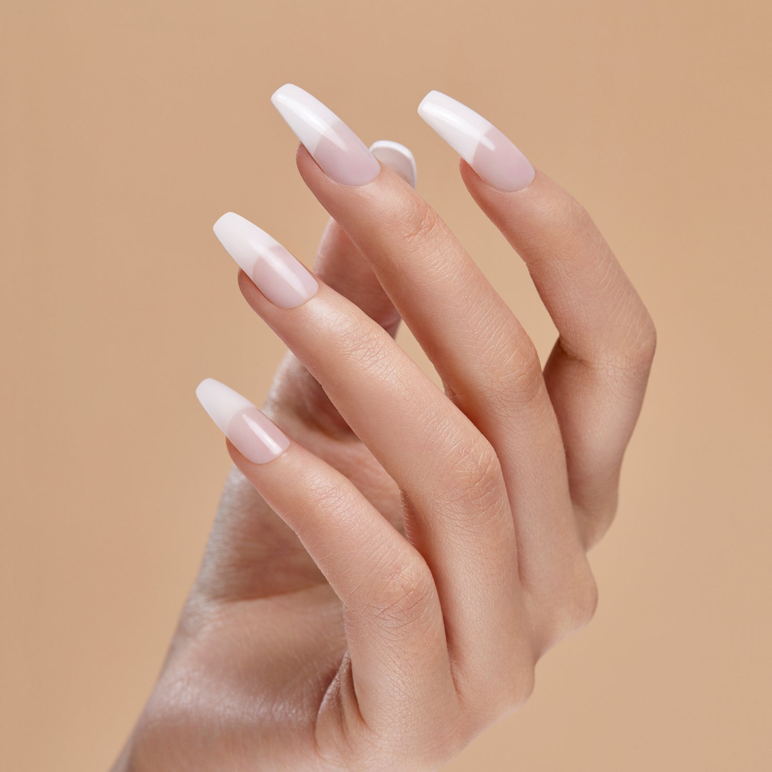 KISS Salon Acrylic French Nude Press On Glue Nails - Leilani