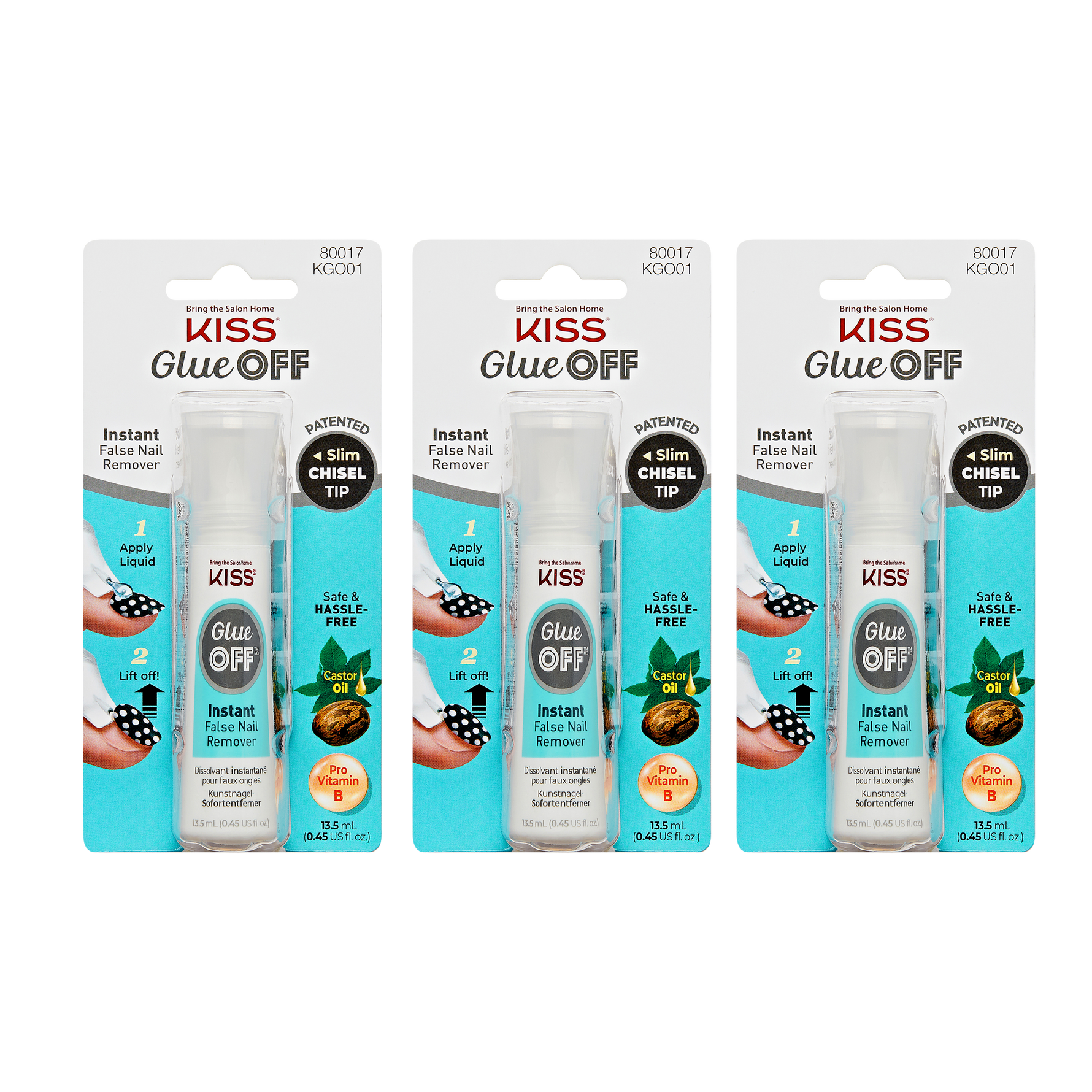 KISS Glue OFF Press On Nails Remover 3-Pack