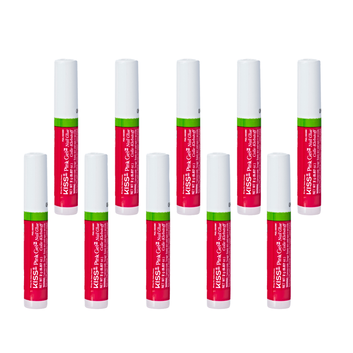 KISS Pink Gel Nail Glue – 10 Piece