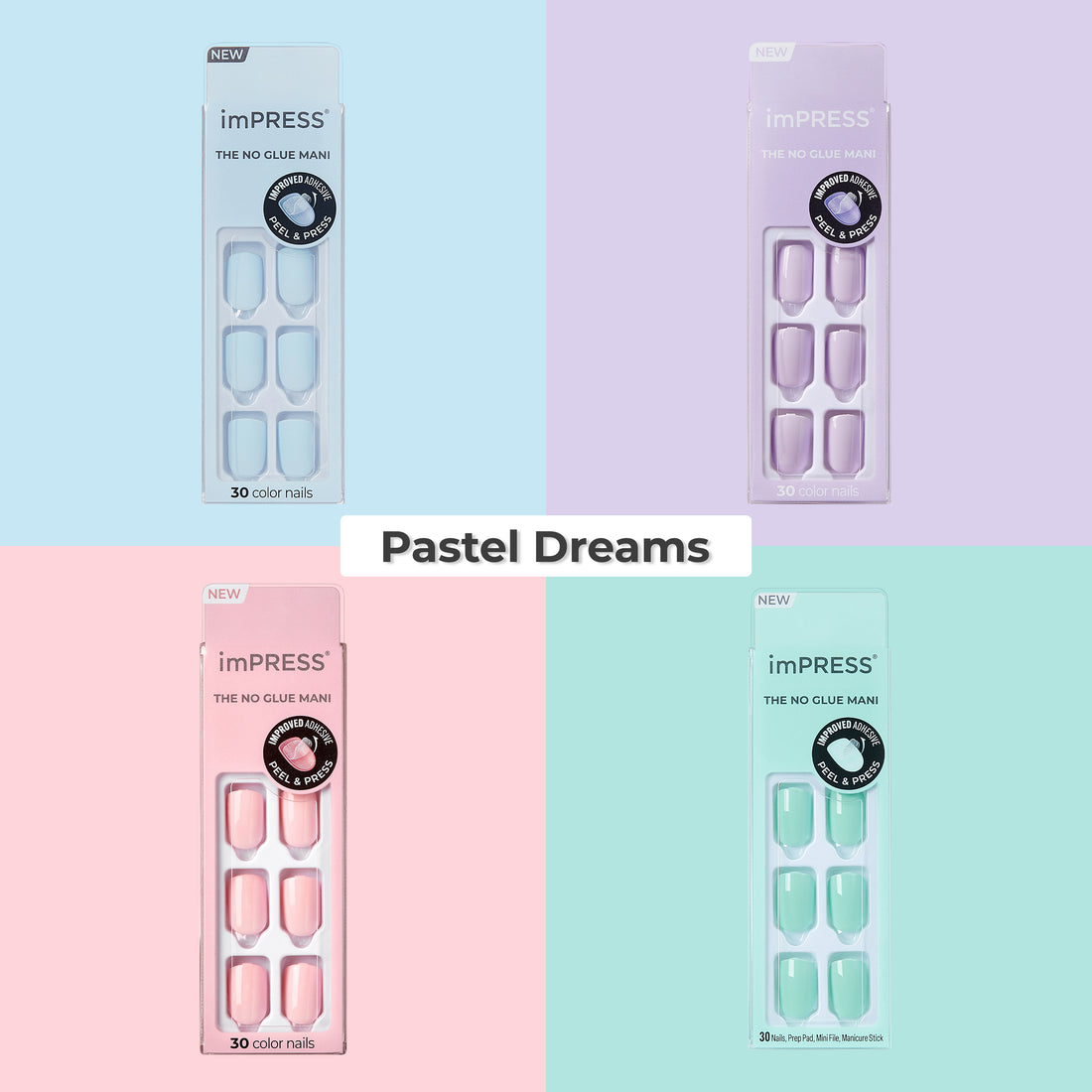 imPRESS Color Press On Nails Bundle - Pastel Dreams