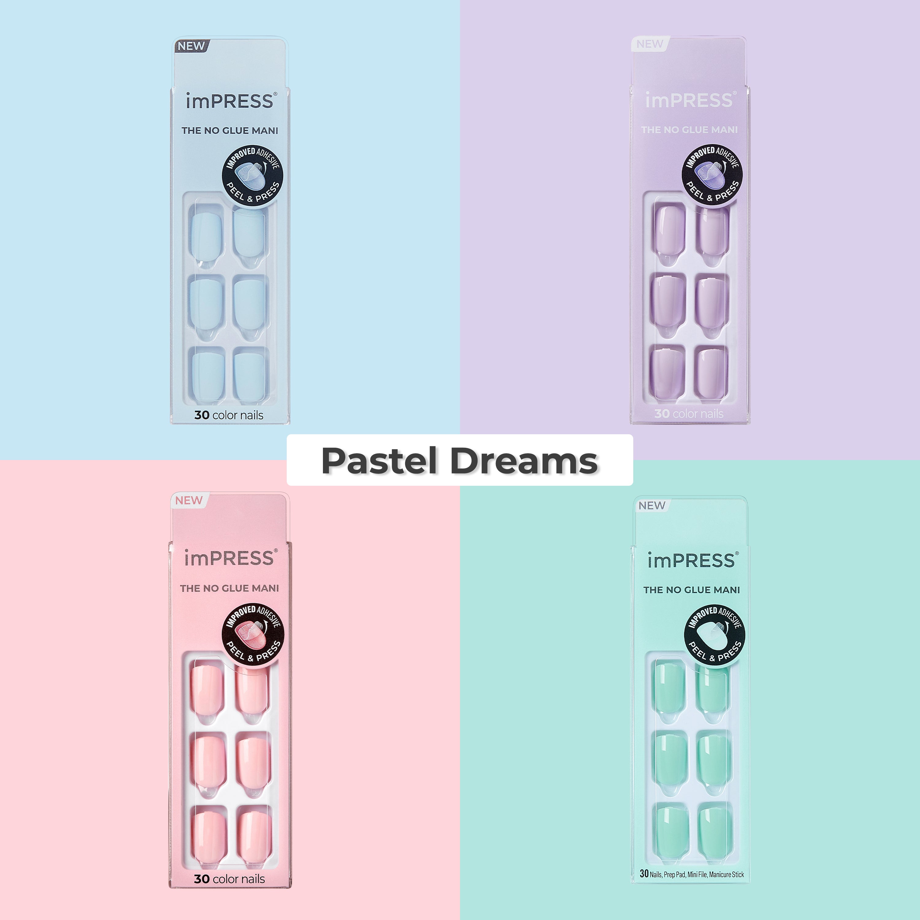 imPRESS Color Press On Nails Bundle - Pastel Dreams