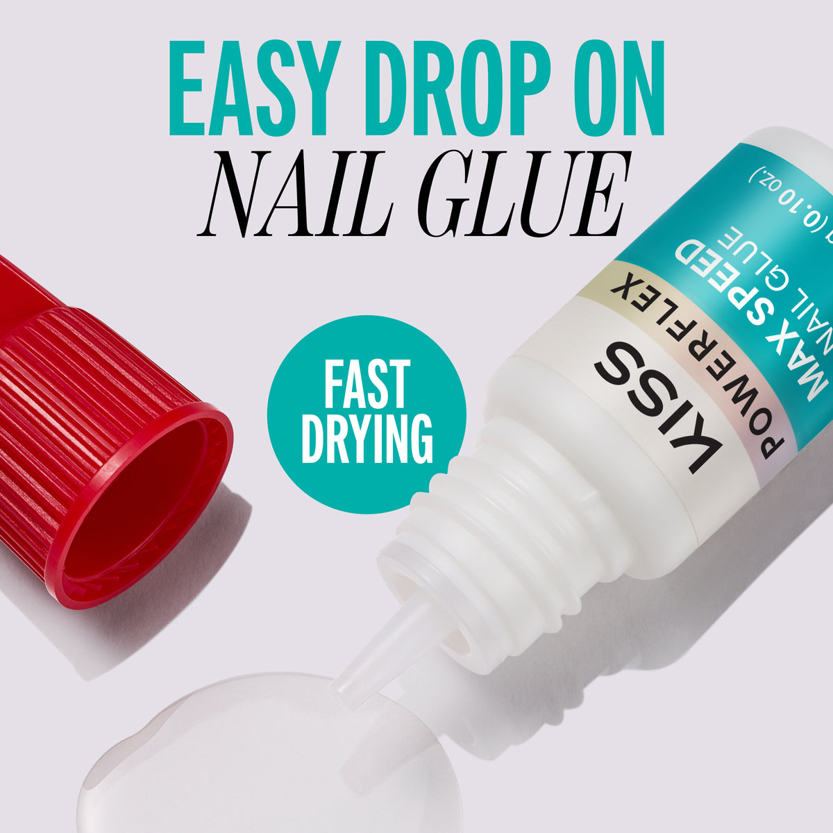 Kiss PowerFlex Maximum Speed Fake Nail Glue - 0.10 oz. | Nail Adhesive, Press-On Glue, Fast Drying, Strong Hold