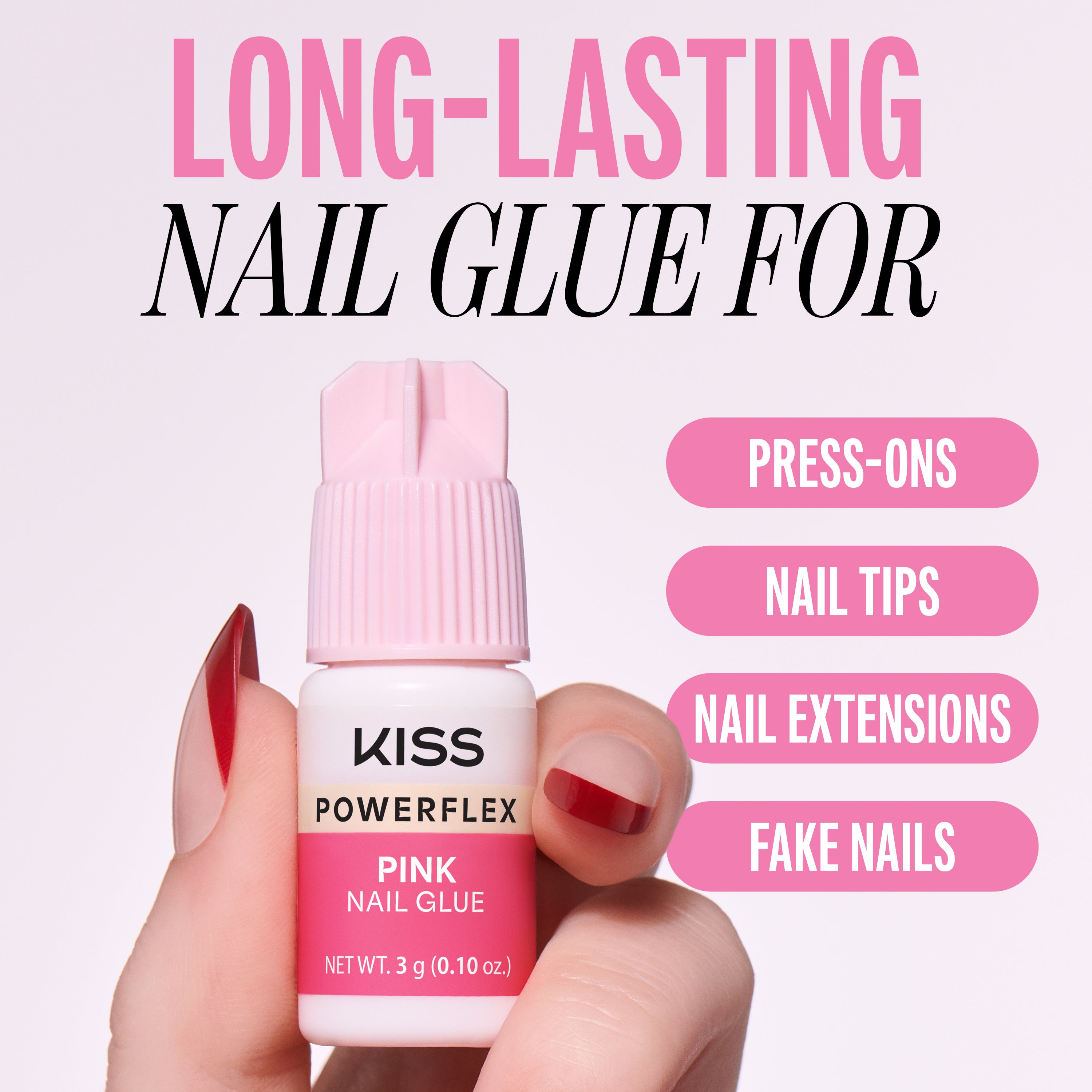 EVER NAIL K Gloss PinkネイルチップM/グルー付 KISS Powerflex Pink Nail Glue – KISS USA