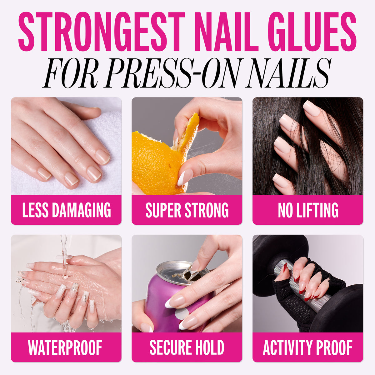 Kiss PowerFlex Brush-On Fake Nail Glue - 0.17 oz. | Nail Adhesive, Press-On Glue, Applies Like Polish, Lasting Wear