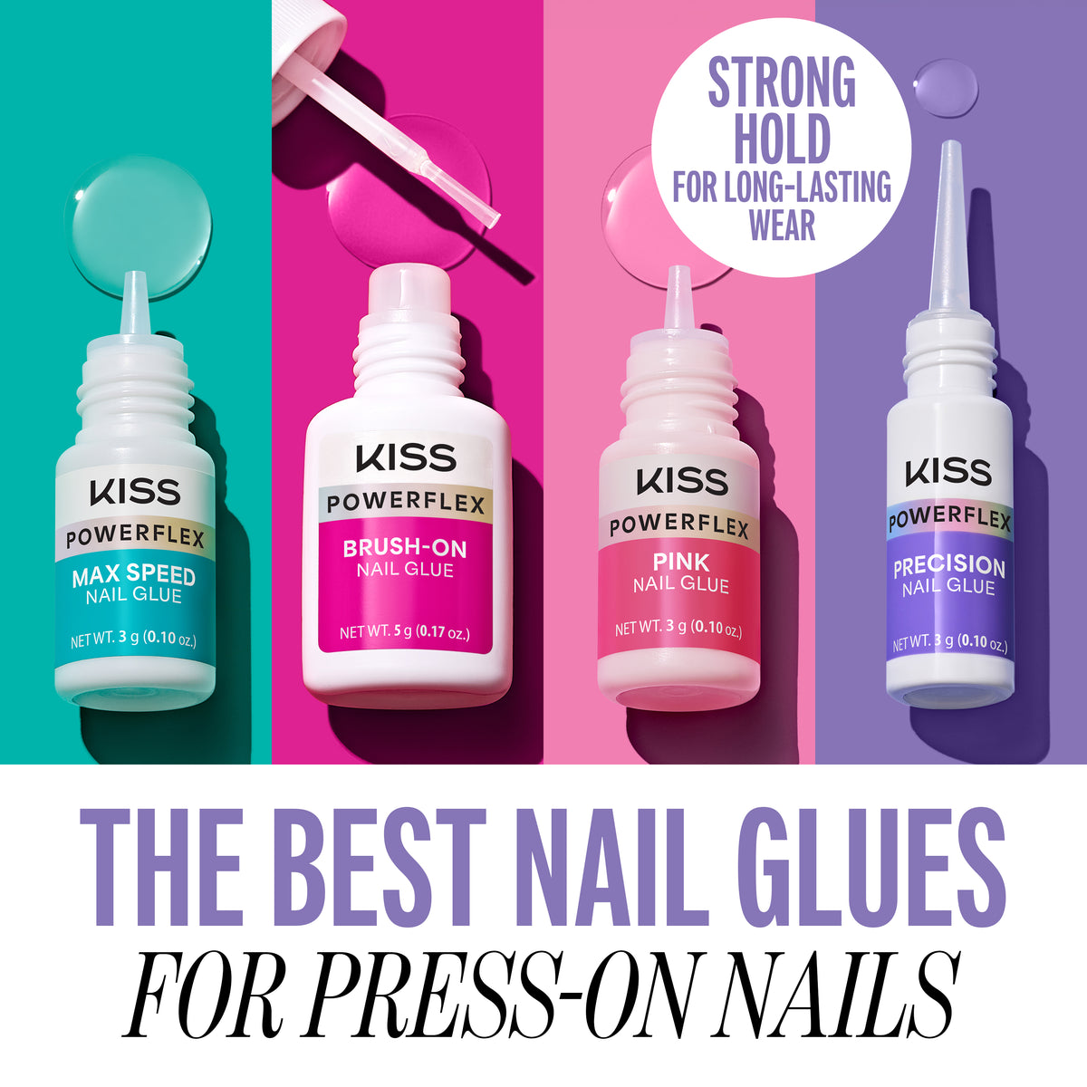 Kiss PowerFlex Precision Fake Nail Glue - 0.10 oz. | Nail Adhesive, Press-On Glue, Precision Nozzle, Ideal for Repairing