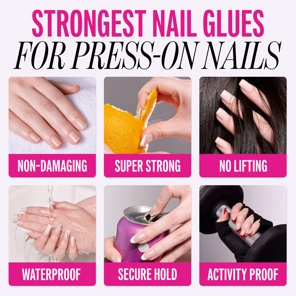 Kiss PowerFlex Brush-On Fake Nail Glue - 0.17 oz. | Nail Adhesive, Press-On Glue, Applies Like Polish, Lasting Wear