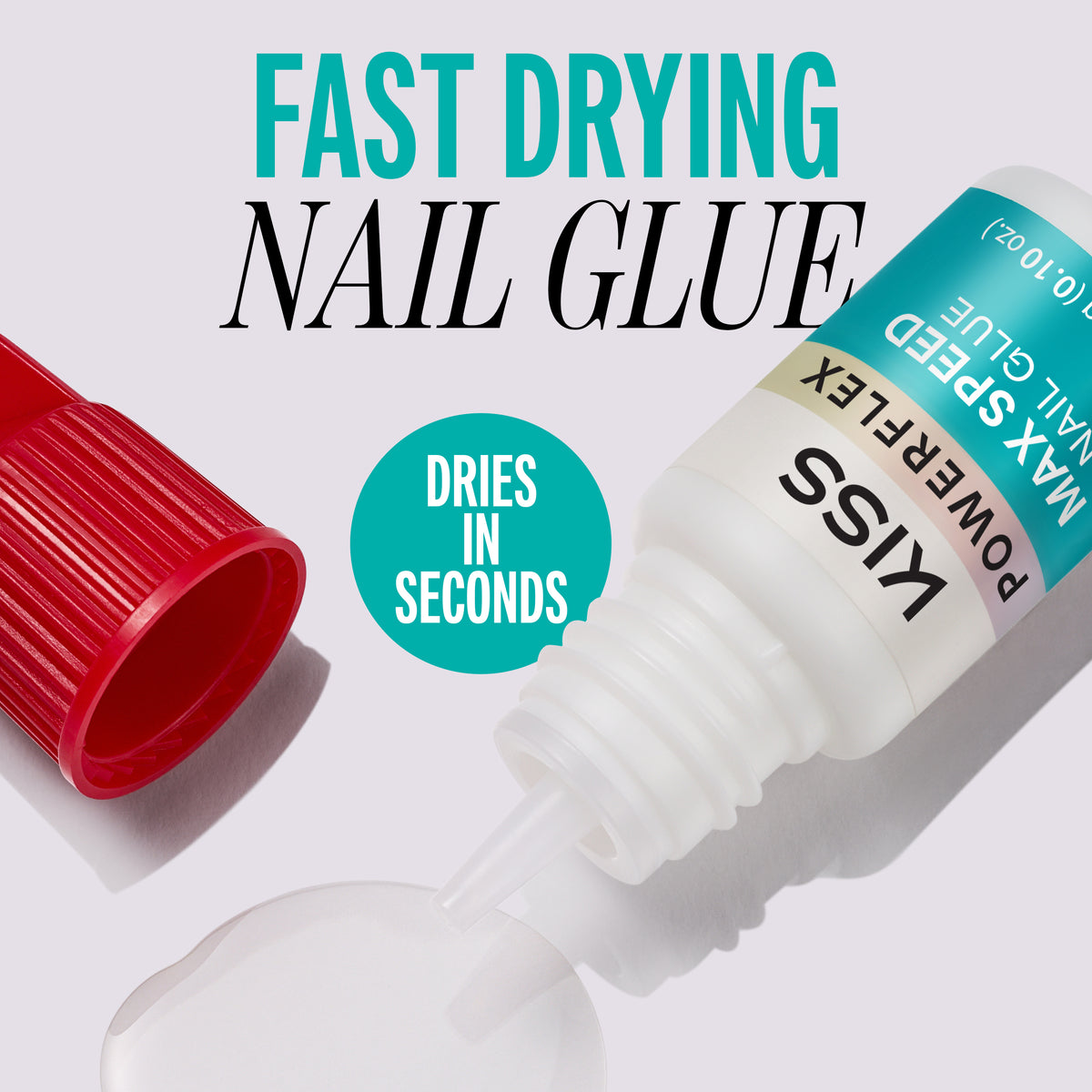 Kiss PowerFlex Maximum Speed Fake Nail Glue - 0.10 oz. | Nail Adhesive, Press-On Glue, Fast Drying, Strong Hold