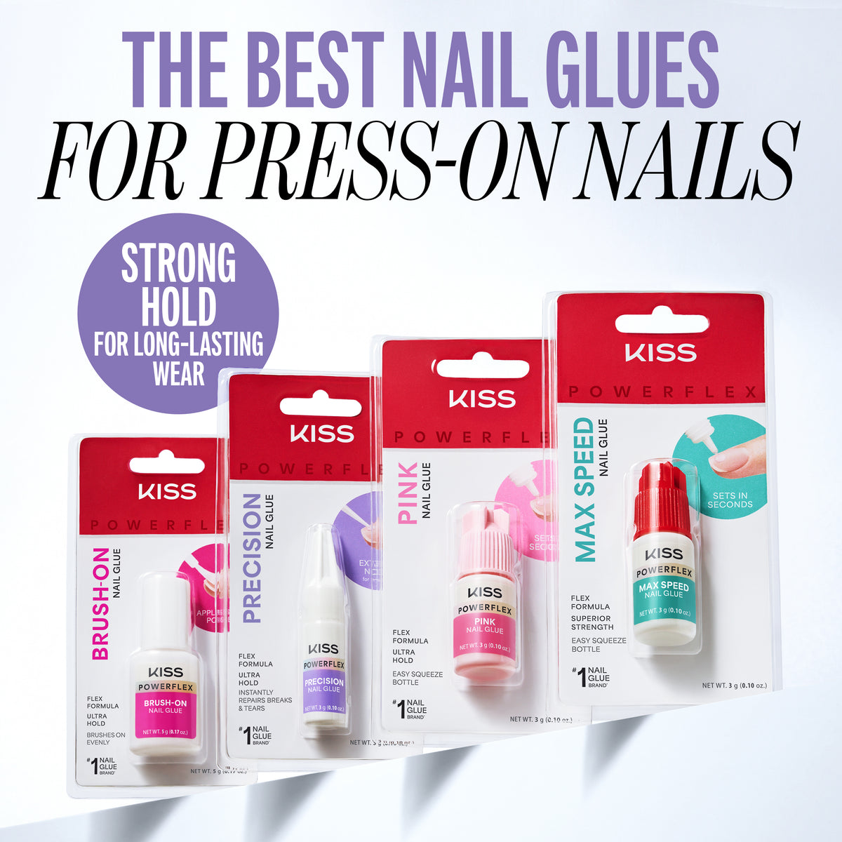 Kiss PowerFlex Precision Fake Nail Glue - 0.10 oz. | Nail Adhesive, Press-On Glue, Precision Nozzle, Ideal for Repairing
