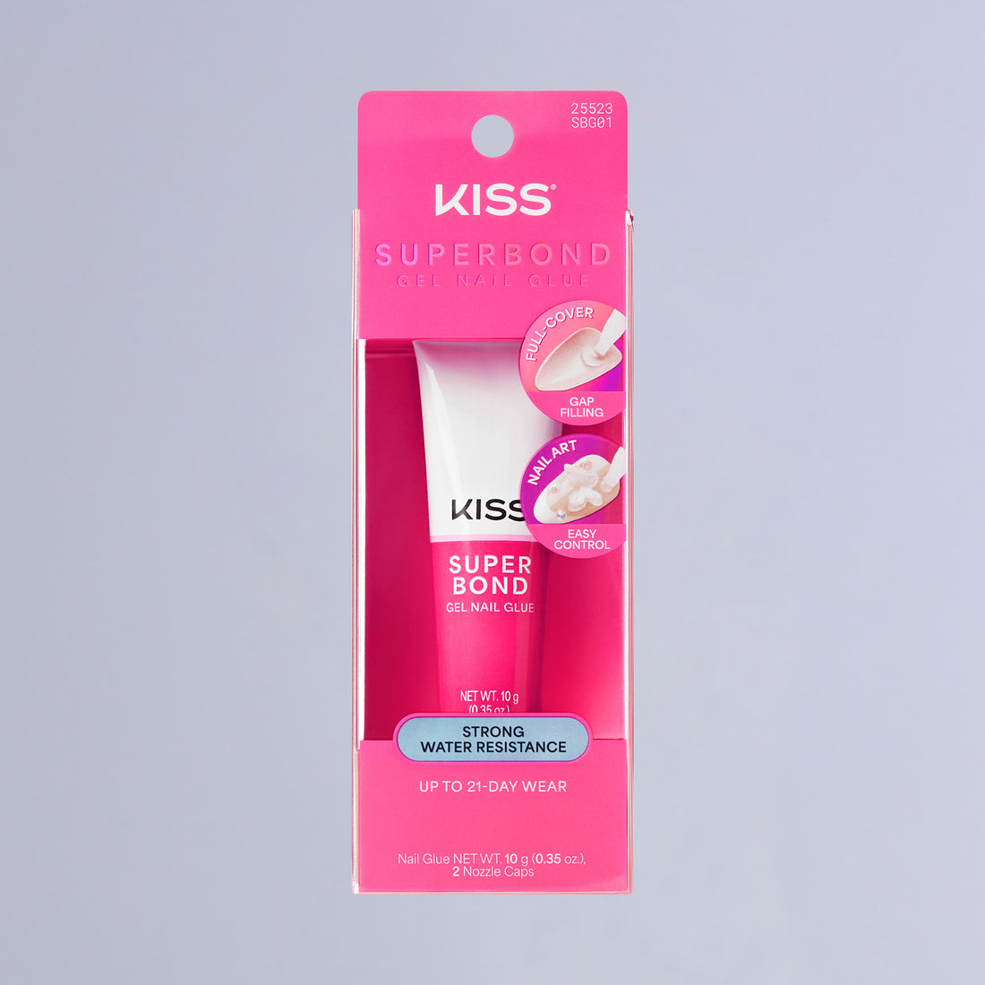 Kiss SuperBond Gel Nail Glue | Nail Adhesive, Press-On Glue, Nail Art Glue, Strong Hold, Gap Filling, Long Lasting, Up To 21-Day Wear, Water Resistant, 0.35 oz.