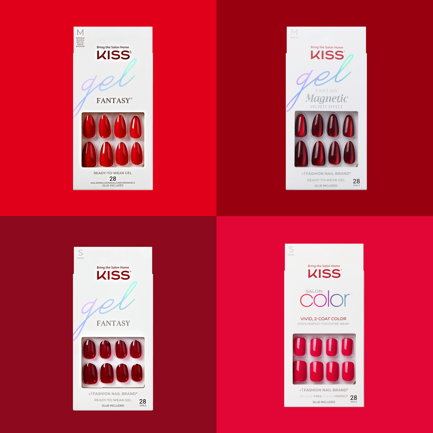 KISS Press On Glue Nails Bundle - Scarlet Statements