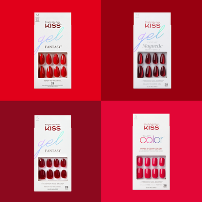KISS Press On Glue Nails Bundle - Scarlet Statements