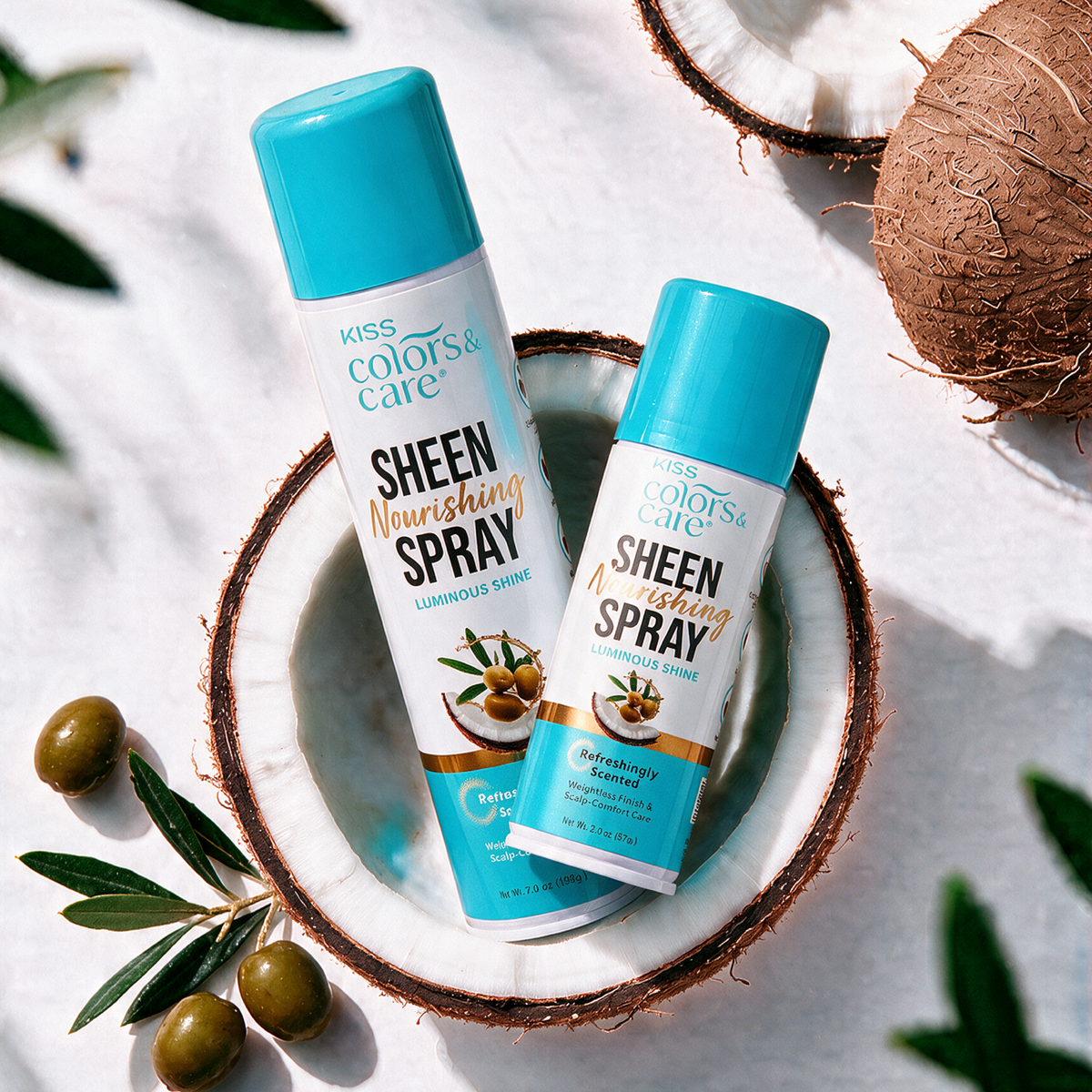Kiss Colors &amp; Care Nourishing Sheen Spray for Luminous Shine | 7 US fl. oz, Hair Care