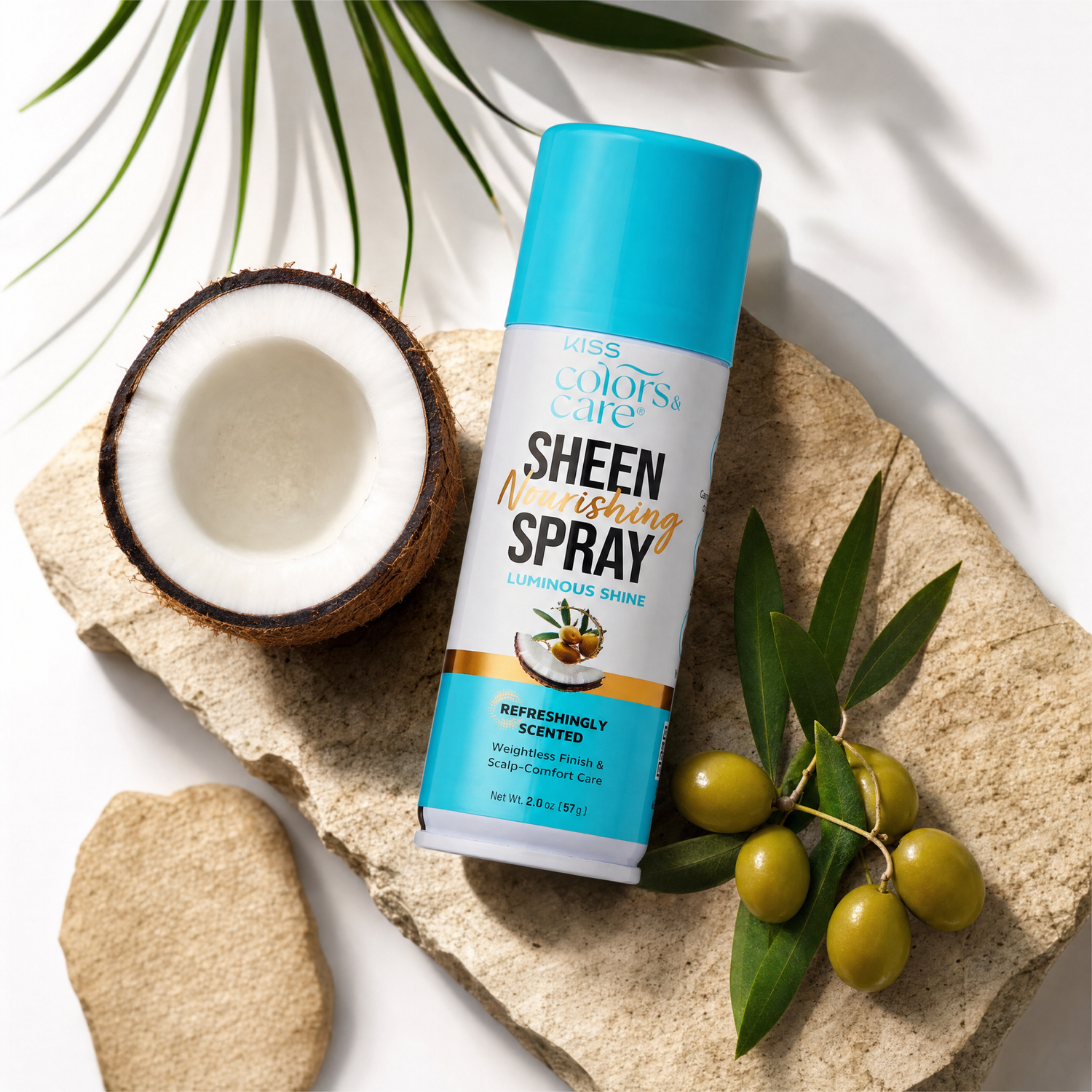 Kiss Colors &amp; Care Nourishing Sheen Spray for Luminous Shine | Travel Size, 2 US fl. oz, Hair Care