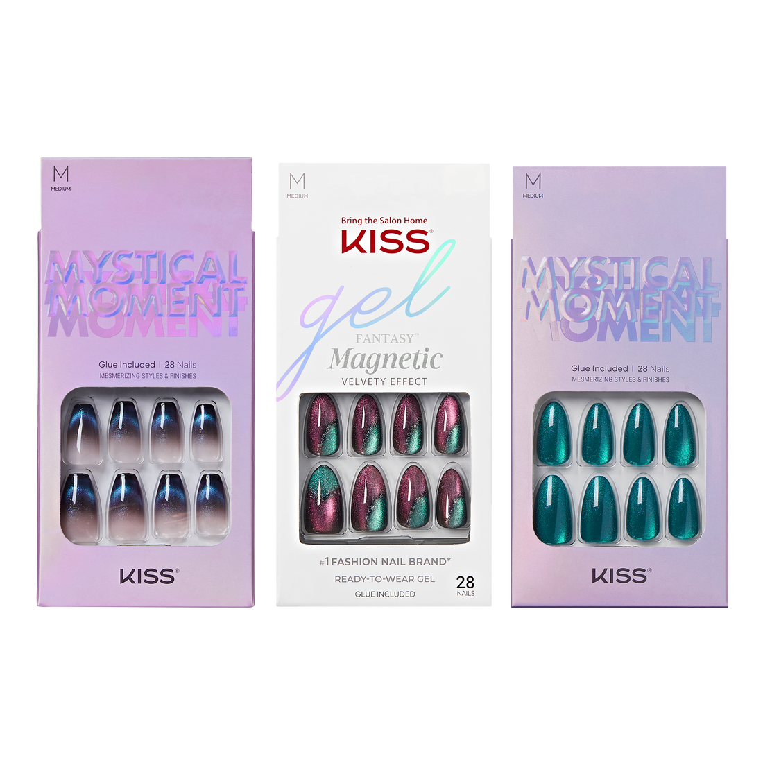 KISS Press On Glue Nails Fall Bundle - Shimmery Faves