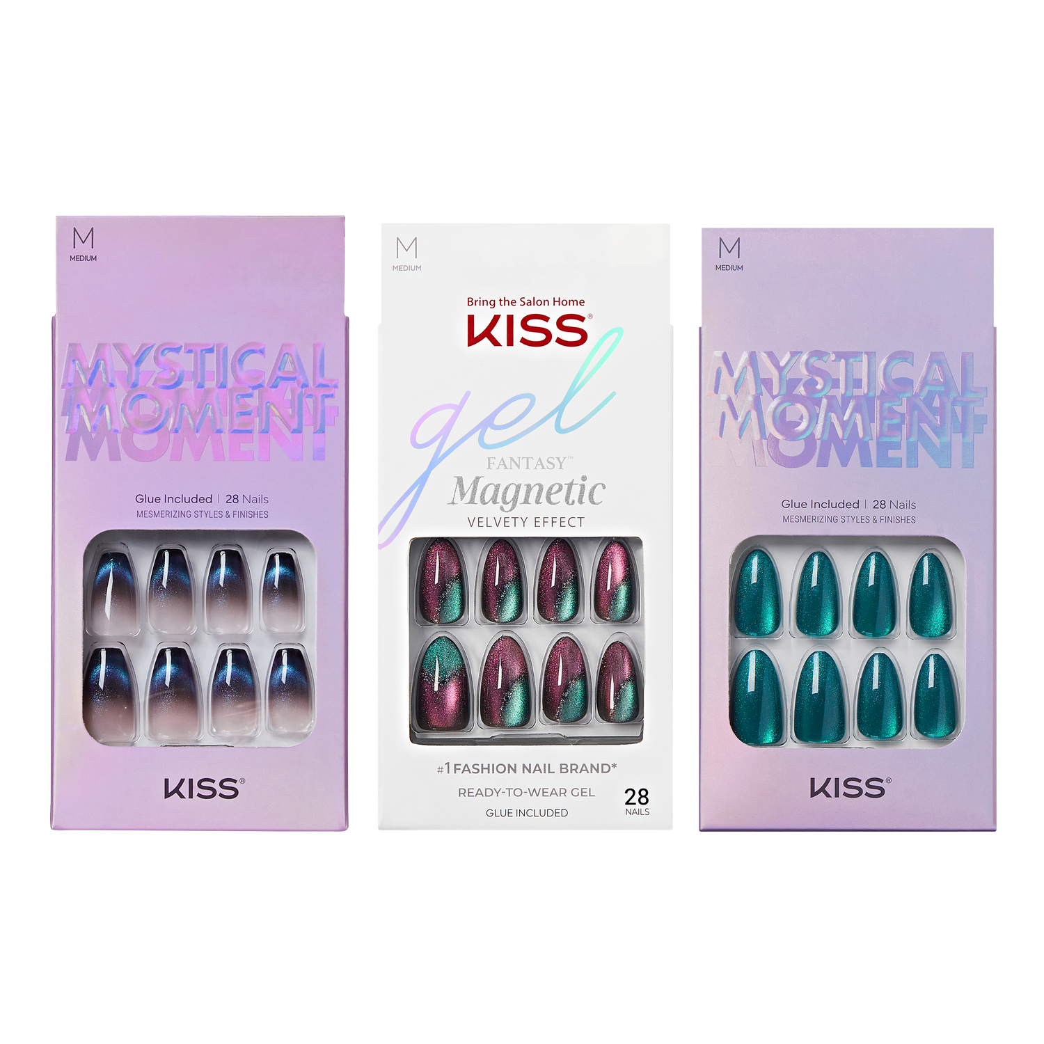 KISS Press On Glue Nails Fall Bundle - Shimmery Faves
