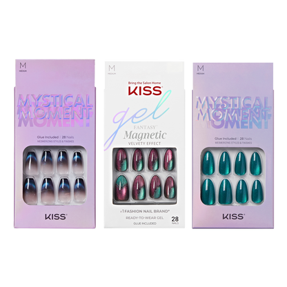 KISS Press On Glue Nails Fall Bundle - Shimmery Faves