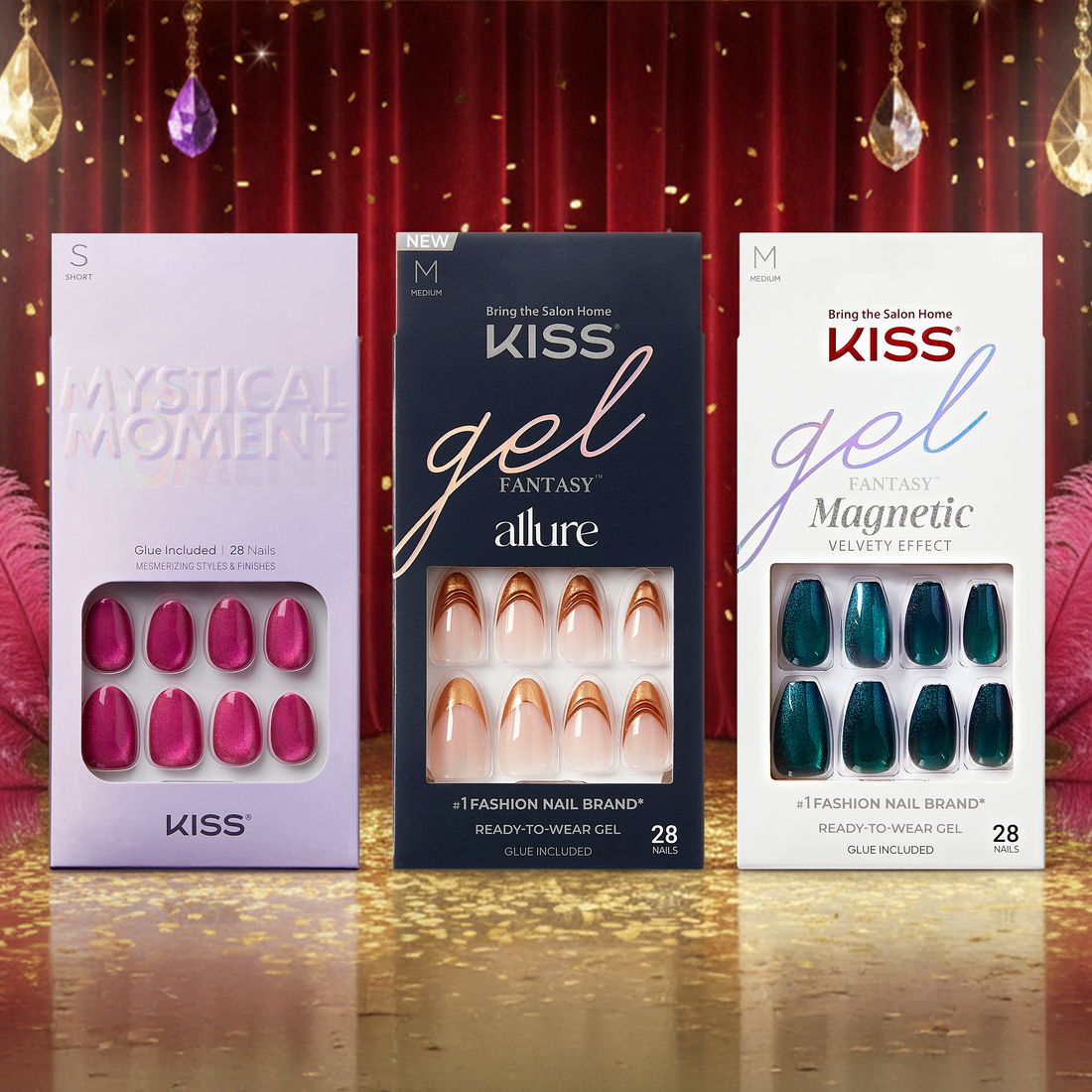 KISS Press On Glue Nails Fall Bundle - Showgirl Nails