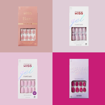 KISS Press On Glue Nails Bundle - Think Pink