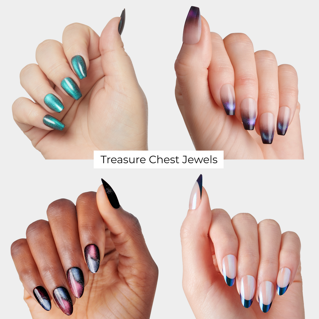 KISS Press On Glue Nails Bundle - Treasure Chest Jewels
