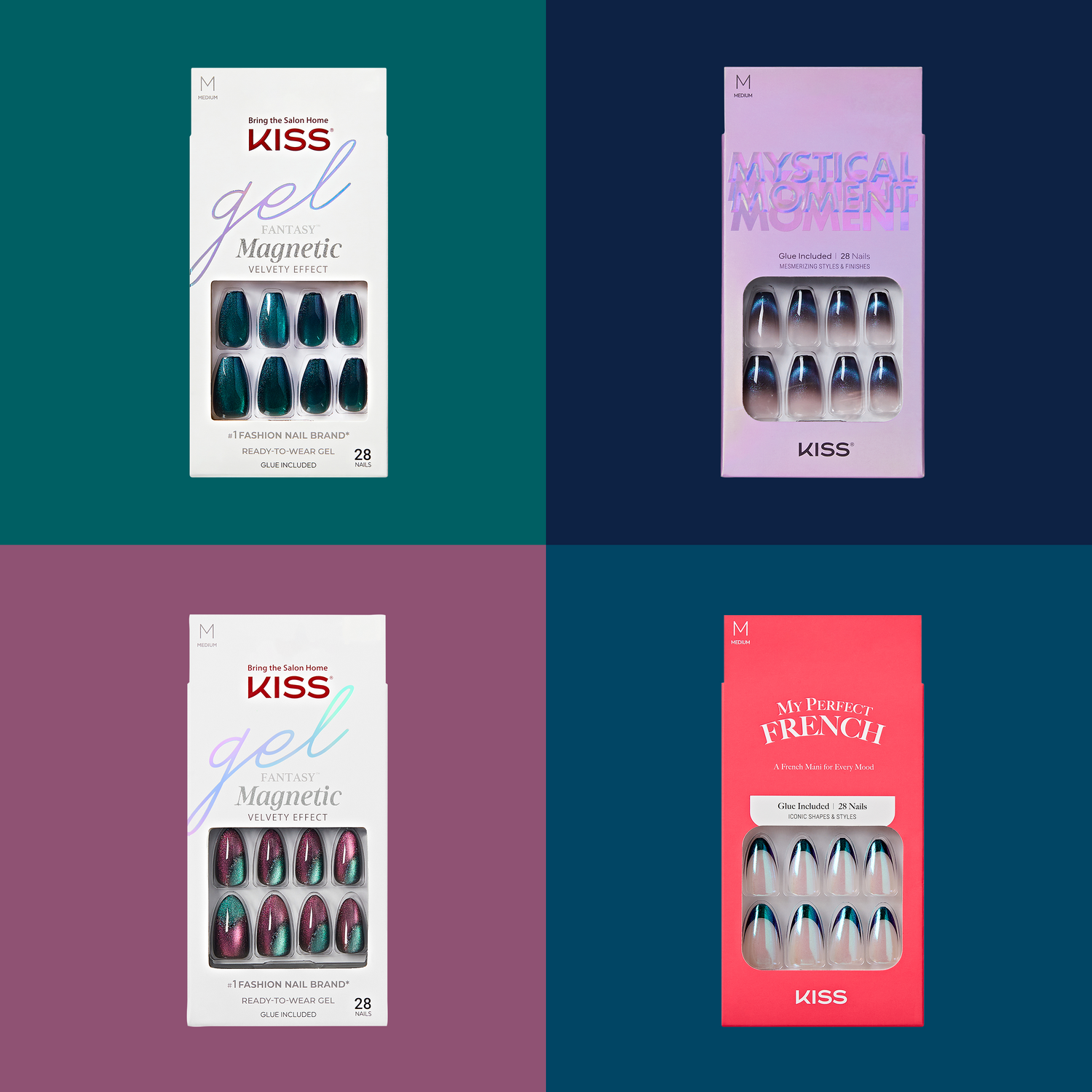 KISS Press On Glue Nails Bundle - Treasure Chest Jewels