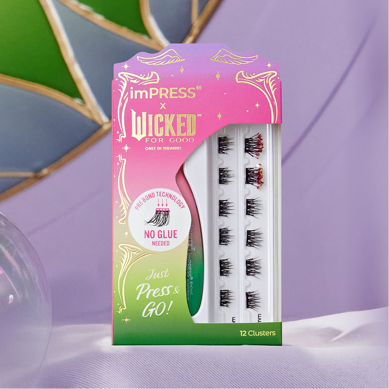 imPRESS x Wicked press-on lashes, 12 clusters, no glue needed