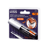 The image shows a packaged product of KISS Strip Lash Adhesive. The packaging is predominantly purple with white and black text. The adhesive is labeled as "Latex-Free" and "Black" in color. The product is designed for use with false eyelashes and is described as having a brush-on application. The packaging also highlights that the adhesive is waterproof and has a strong hold. The net weight of the product is 5 grams (0.17 oz). The top left corner of the packaging has the phrase "Bring the Salon Home.