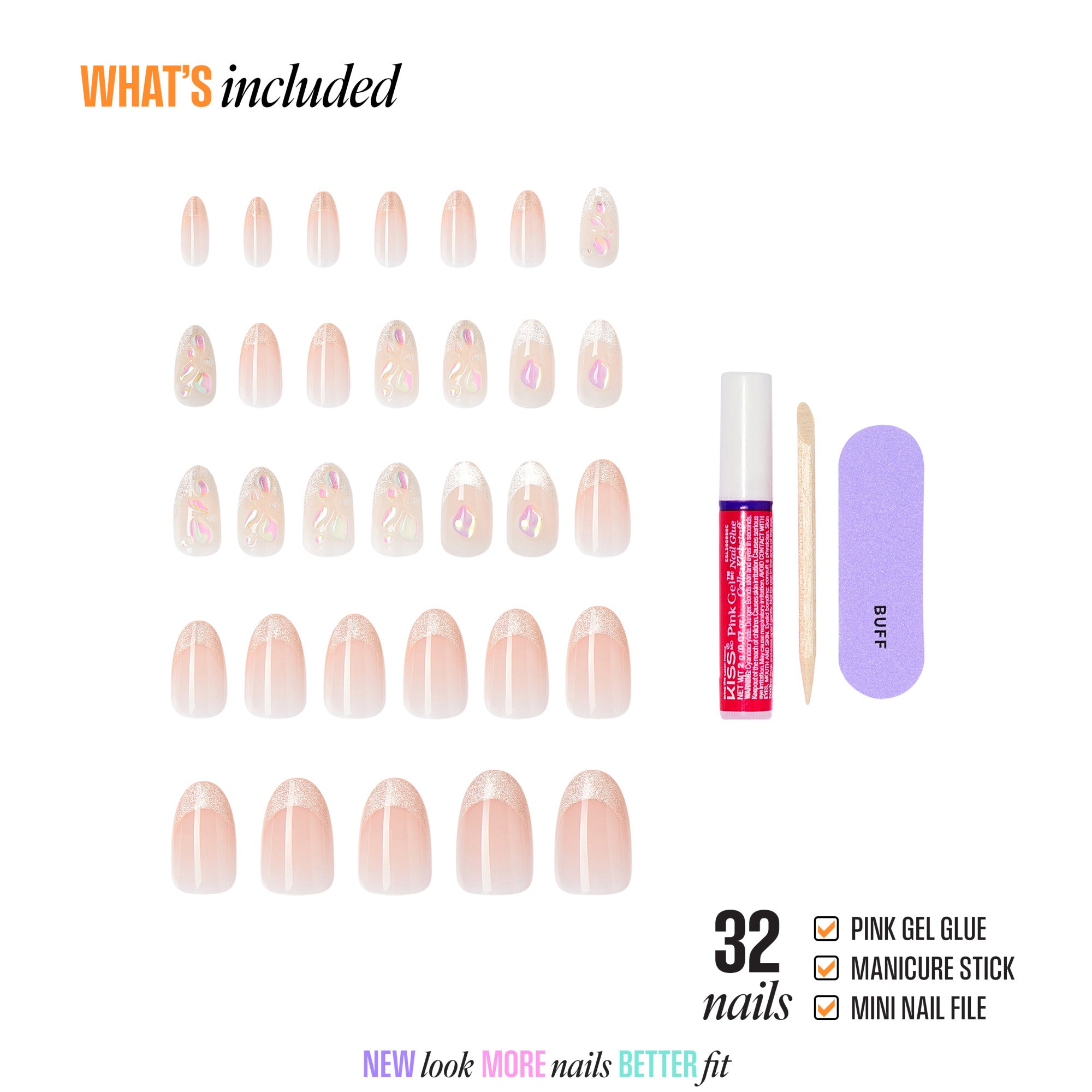 KISS NAIL DRIP Press On Glue Nails - Vivid