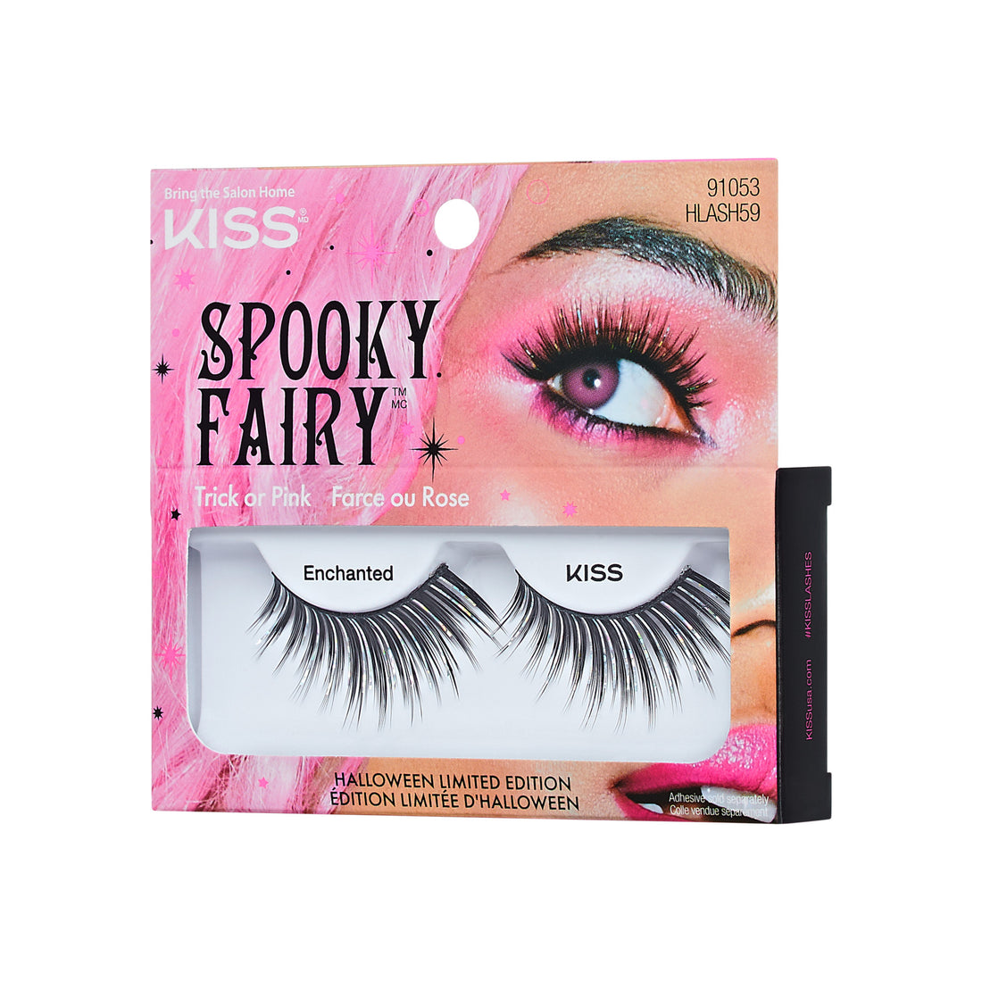 KISS Spooky Fairy "Enchanted" false lashes, Halloween limited edition, trick or pink.