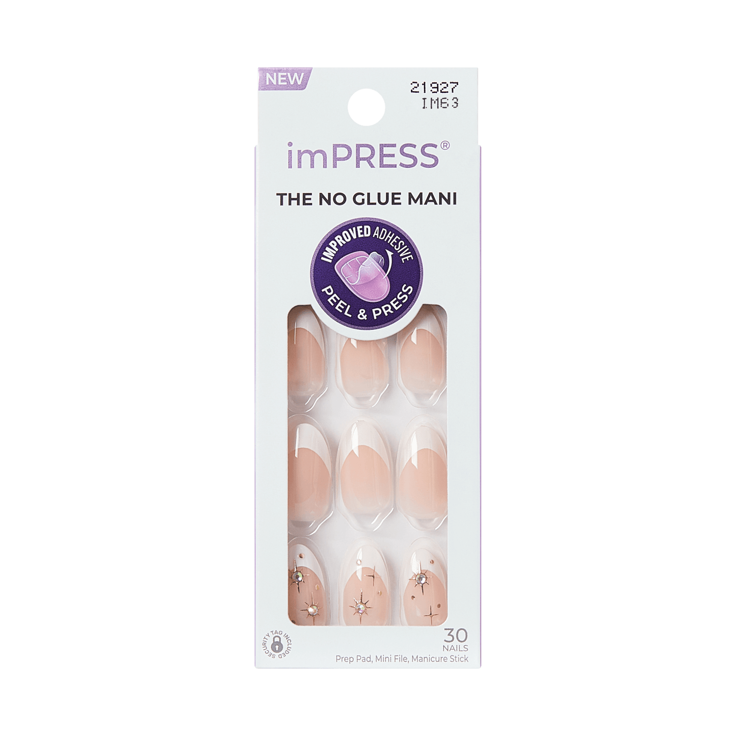 imPRESS no glue mani package on a transparent background