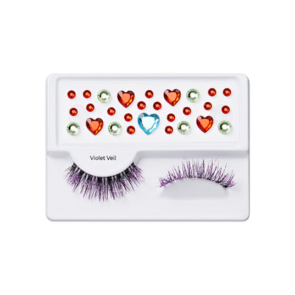 KISS Halloween Decorated Lashes &amp; Gem Sticker - Violet Veil