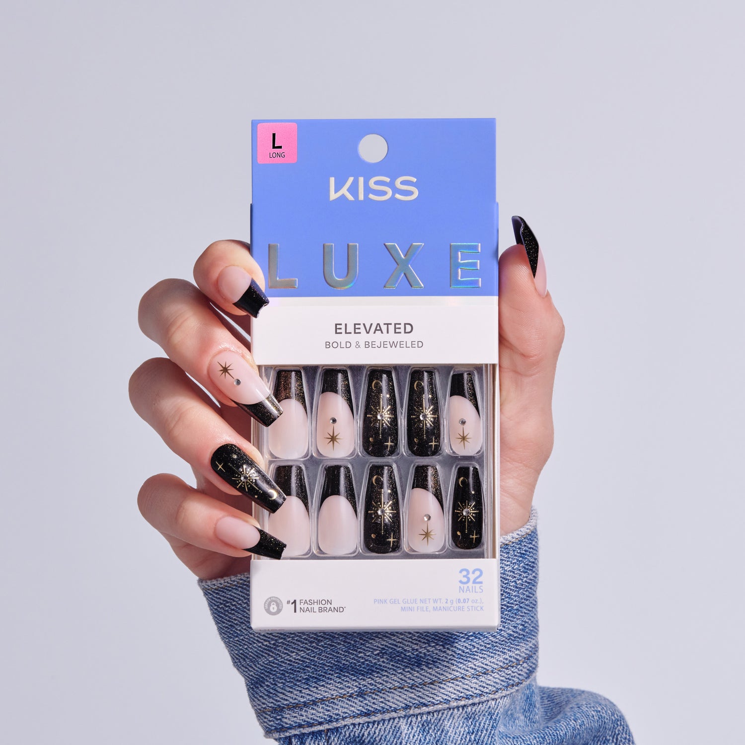KISS LUXE Press On Glue Nails - Luna Ivy