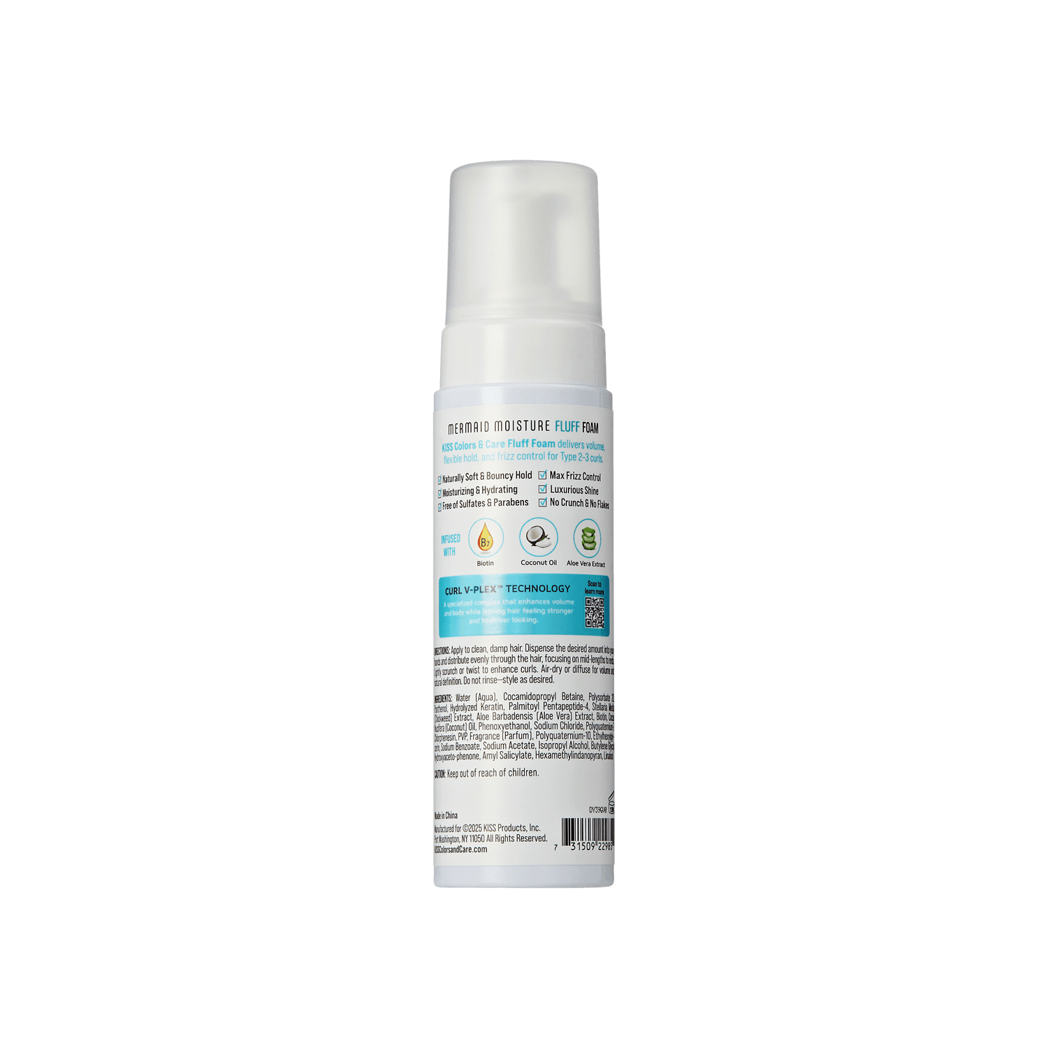 Mermaid Moisture Fluff Foam hair styling product with Curl-V-Plex technology