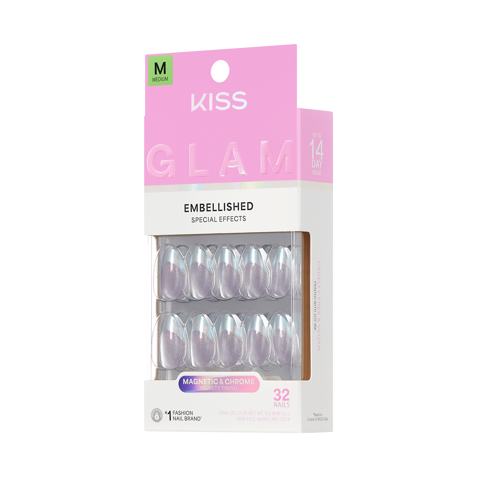 KISS GLAM Embellished Press On Glue Nails - Fairy Tale