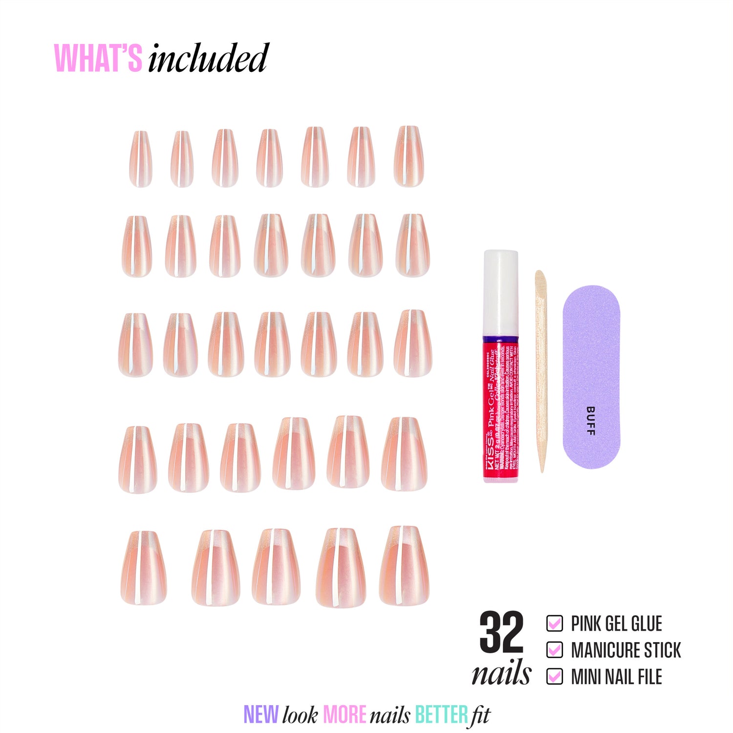 KISS GLAM Embellished Press On Glue Nails - Dusk Mirage