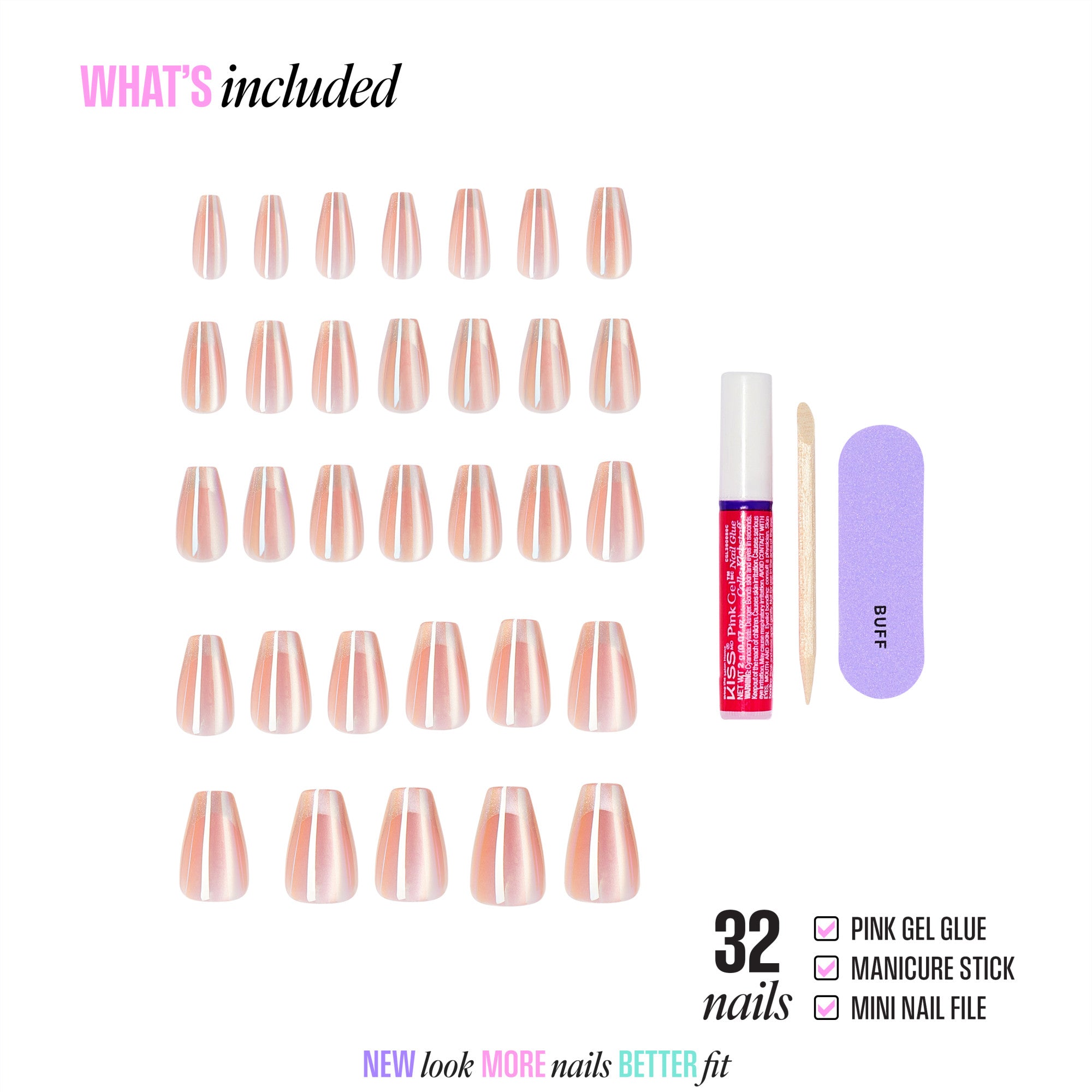 KISS GLAM Embellished Press On Glue Nails - Dusk Mirage