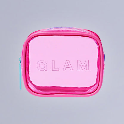KISS GLAM Clear Cosmetic Bag - Pink