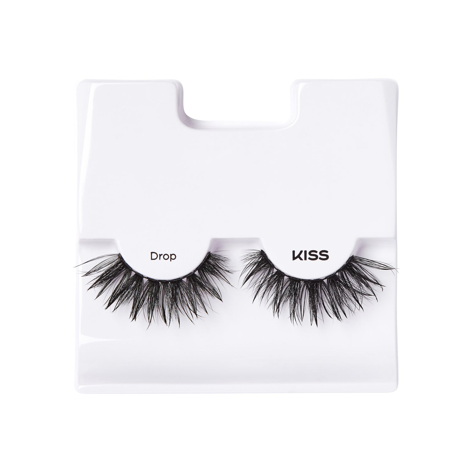 KISS Drop false eyelashes on white packaging card