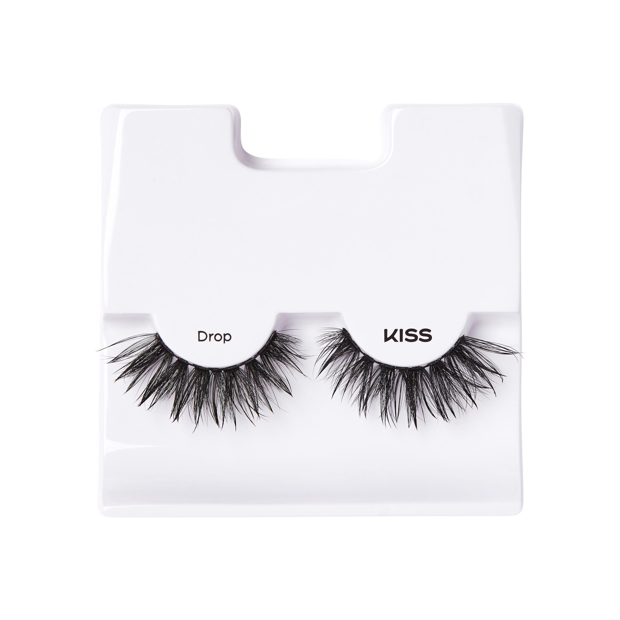 KISS Drop false eyelashes on white packaging card