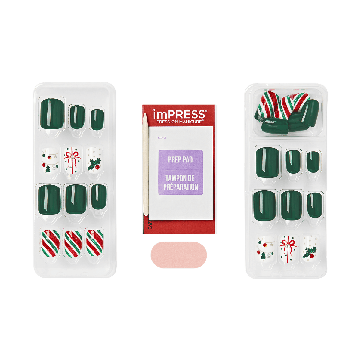 Impress Design Holiday No Glue Fake Press On Nails - Bliss | Design, Multicolor, Short, Squoval, Manicure