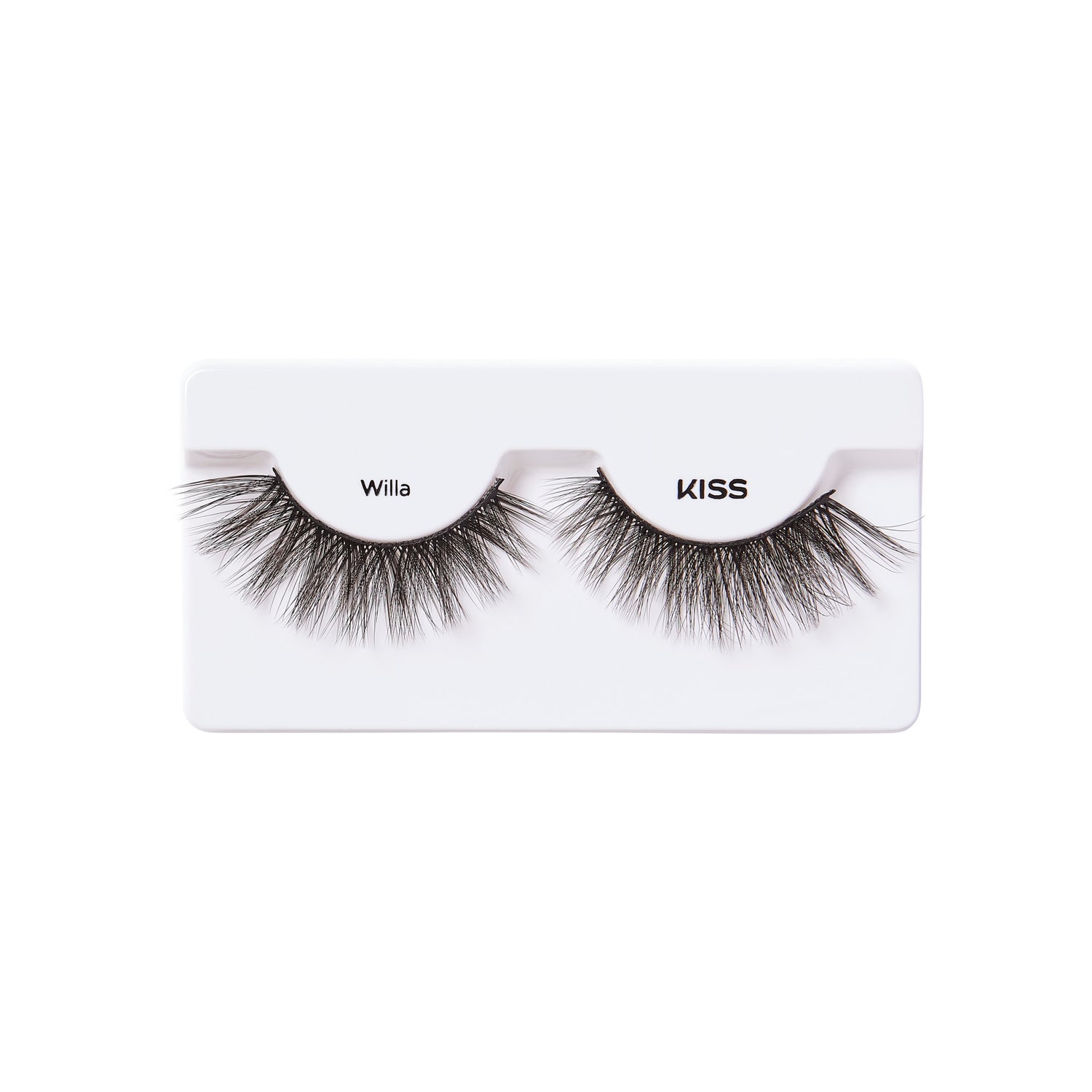 Kiss Willa false eyelashes on white packaging strip
