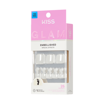 KISS GLAM Press On Glue Toenails- Twinkle Toes
