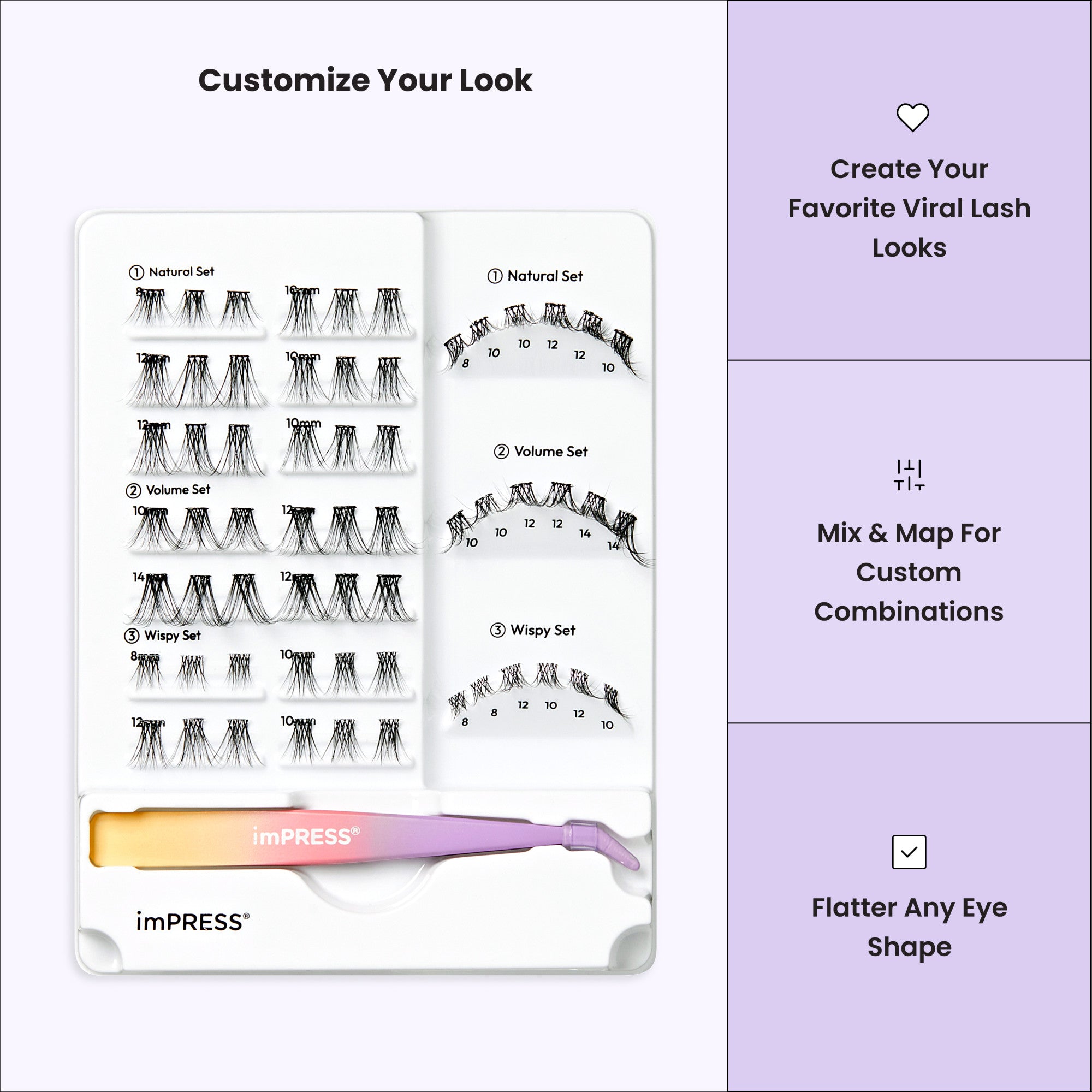 imPRESS Falsies Pre-Glued Individual Lashes Kit