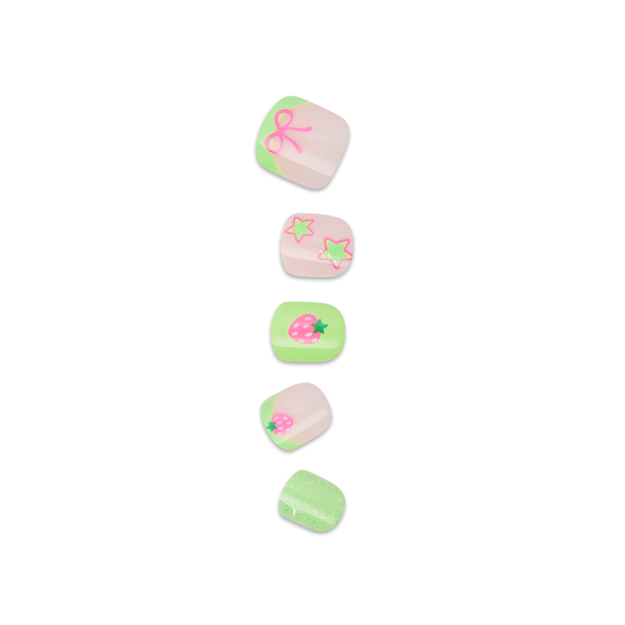 Impress Kids No Glue Fake Press On Nails - Princess Dream | Design, Pink &amp; Green, Kids, Squoval, Manicure