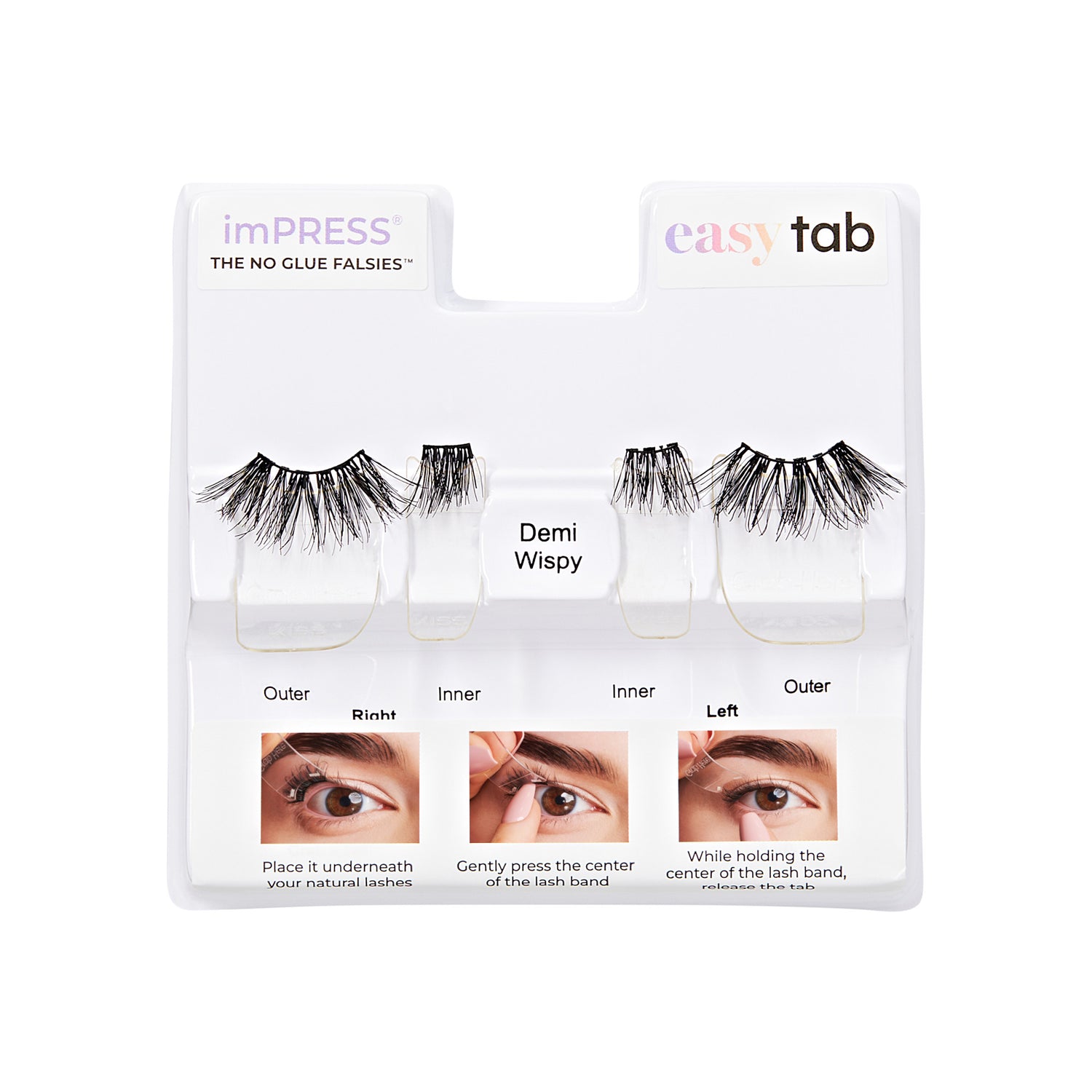 imPRESS Falsies easy tab Self Adhesive Eyelashes– Demi Wispy