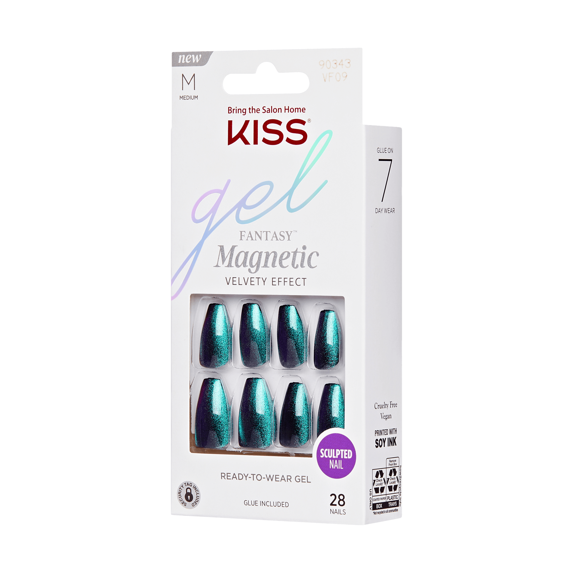 KISS Gel Fantasy Magnetic Press On Glue Nails - Chameleon